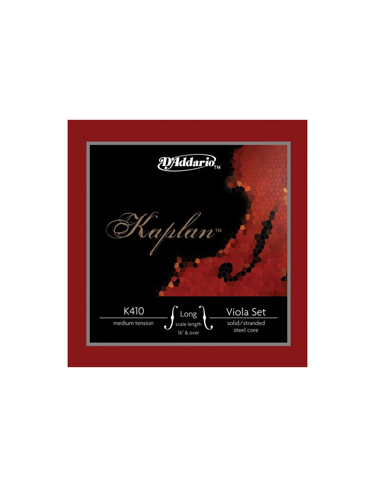 Jeu Complet Cordes Alto D'Addario Kaplan Amo KA410 MM - Tension Moyenne, Diapason Moyen, Son Chaud Riche Et Flexible