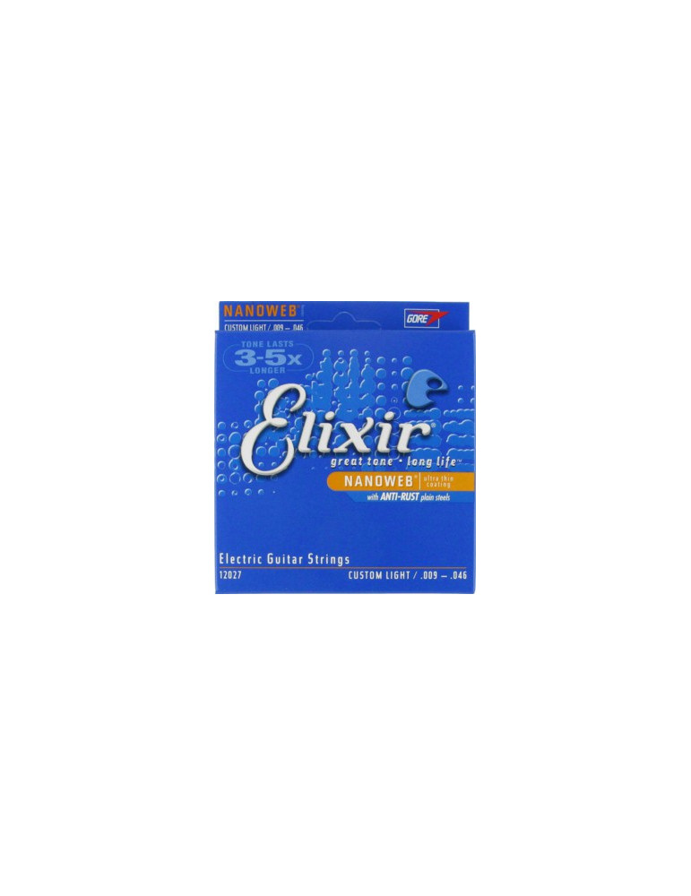 Jeux cordes Guitare electrique Elixir 12027 NANOWEB Light CEL-12027