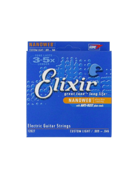 Jeux cordes Guitare electrique Elixir 12027 NANOWEB Light CEL-12027