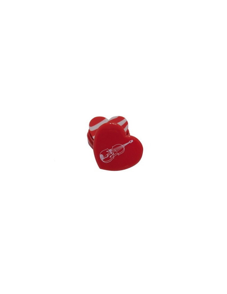 Gomme Coeur rouge et blanc avec étui assorti GOMME-COEUR-ROUGE-VIOLON a-Gift-Republic