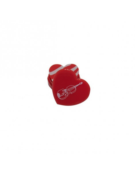 Gomme Coeur rouge et blanc avec étui assorti GOMME-COEUR-ROUGE-VIOLON a-Gift-Republic