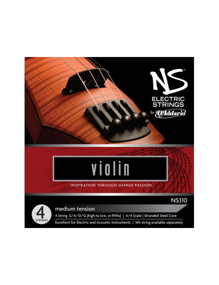 Jeu de 4 cordes Violon NS310 Electric  D'Addario