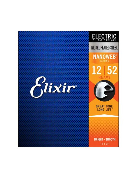 Jeux cordes Guitare electrique Elixir 12152 NANOWEB Nickel Heavy CEL-12152