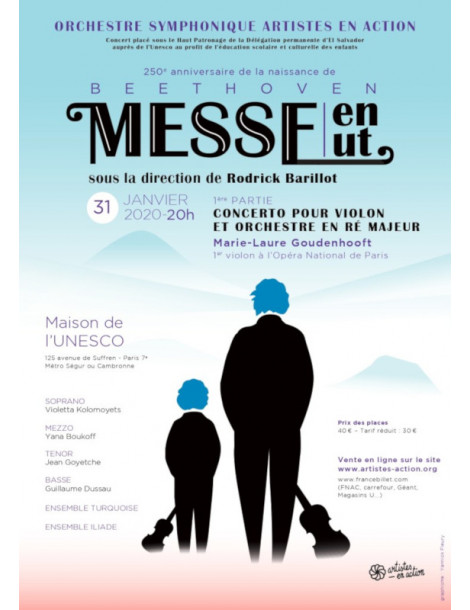 2 Places Concert AEA/UNESCO - Paris - 31/01/20 - Envoi postal