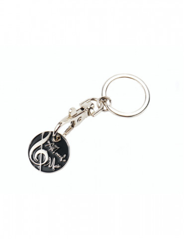 Porte clef "All you need is Music" avec jeton suspendu