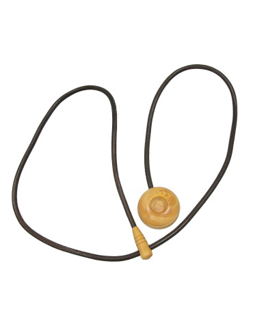 Cale Artisanale en Buis et Cuir avec coulisse en bois