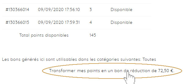 Convertir mes points fidélité la Maison de la Corde