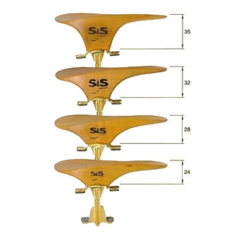 Mentonnière SAS En ébène Pour Violon/alto – Hauteur 24 Mm, Pied Carbone, Inclinaison Réglable (16 G)
