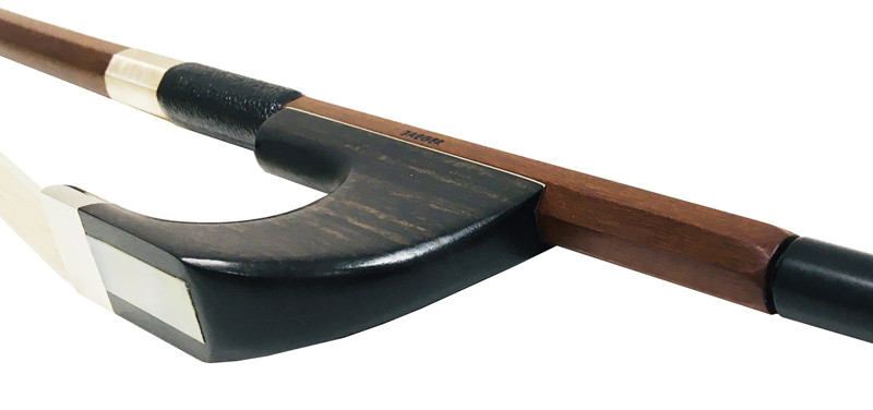Archet Contrebasse 3/4 Droit Style Allemand/Français - Crins Mongolie, Ébène, Bois Du Brésil Premium